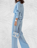 2-delige blouse en wijde broek set - stijlvolle damesoutfit