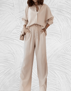 2-delige blouse en wijde broek set - stijlvolle damesoutfit