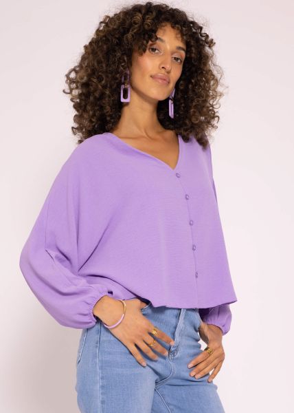 Dames oversized blouse met relaxte pasvorm in lilac - casual voor elke dag