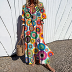 Dames casual maxi jurk - relaxte boho stijl in lichte katoenmix - voor dagelijks gebruik