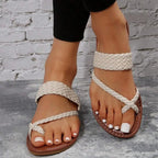 Gevlochten slip-on sandalen - Bakkermode.nl