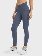 Naadloze blauwe sportlegging - Bakkermode.nl