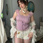 Luchtige kanten shorts met strik - Bakkermode.nl