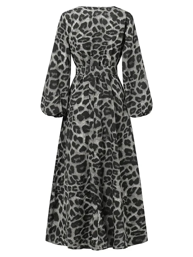 Lange luipaardprint jurk - Bakkermode.nl