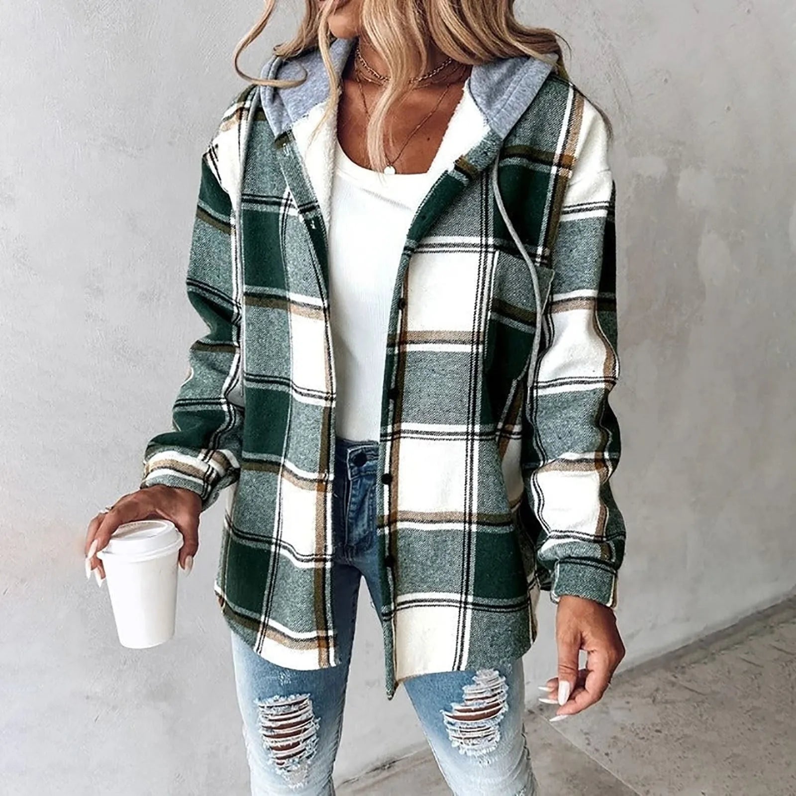 Geruite flanellen shirtjack - trendy oversized buitenjack voor stijlvolle dames