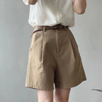 Comfortabele katoenen hoge taille shorts - Bakkermode.nl