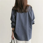 Gestreepte oversized blouse - Bakkermode.nl