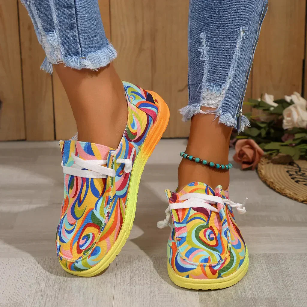 Dames multicolor instap sneakers - lichte en trendy schoenen voor casual momenten