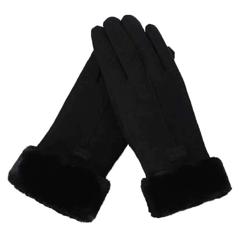 Dames winterhandschoenen - zachte handschoenen met imitatiebont voering - Bakkermode.nl