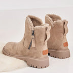 Enkellaarsjes - dames faux suede met rits voor de winter