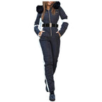 Dames jumpsuit - trendy gewatteerde overall met riem