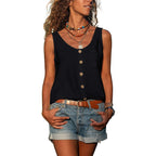 Dames knopen-tanktop - mouwloze top voor de zomer