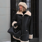 Faux fur winterjas - stijlvolle zwarte damesjack - Bakkermode.nl