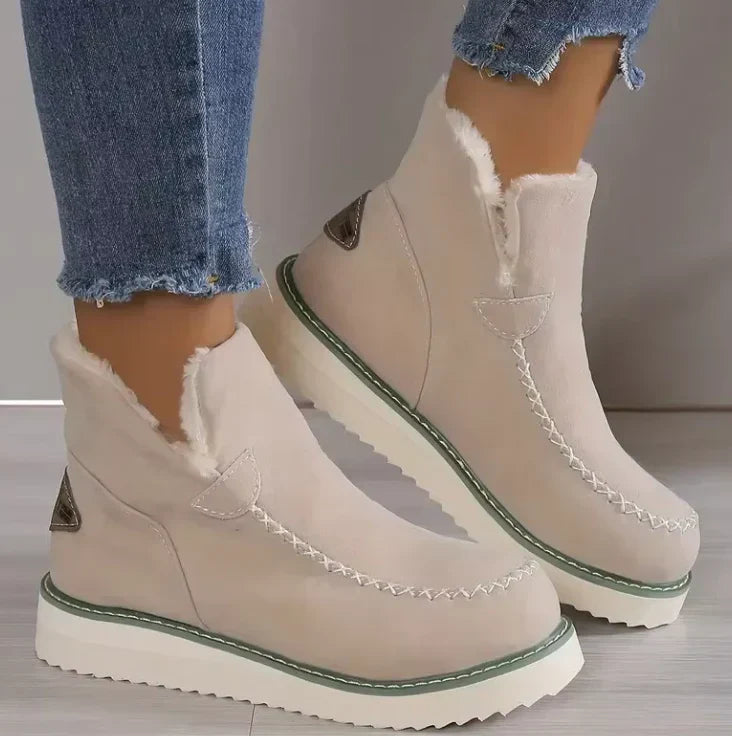 Dames winterlaarzen - gezellige suede enkellaarsjes met zachte voering - Bakkermode.nl