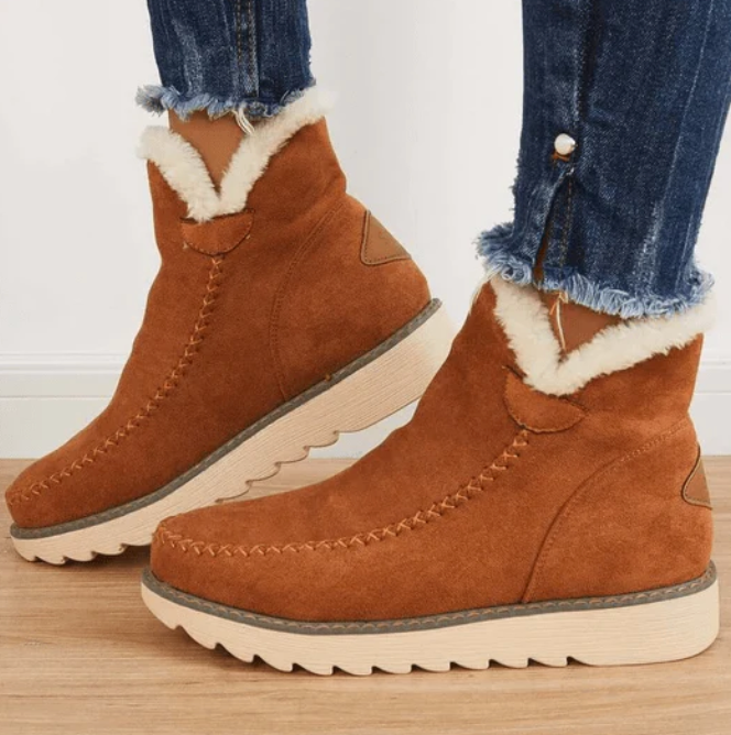 Dames winterlaarzen - gezellige suede enkellaarsjes met zachte voering - Bakkermode.nl