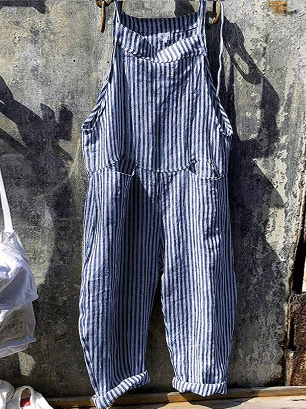 Vrouwen gestreepte overalls relaxed fit casual jumpsuit - veelzijdige dagelijkse outfit