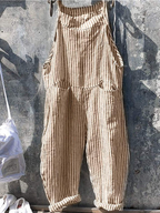 Vrouwen gestreepte overalls relaxed fit casual jumpsuit - veelzijdige dagelijkse outfit