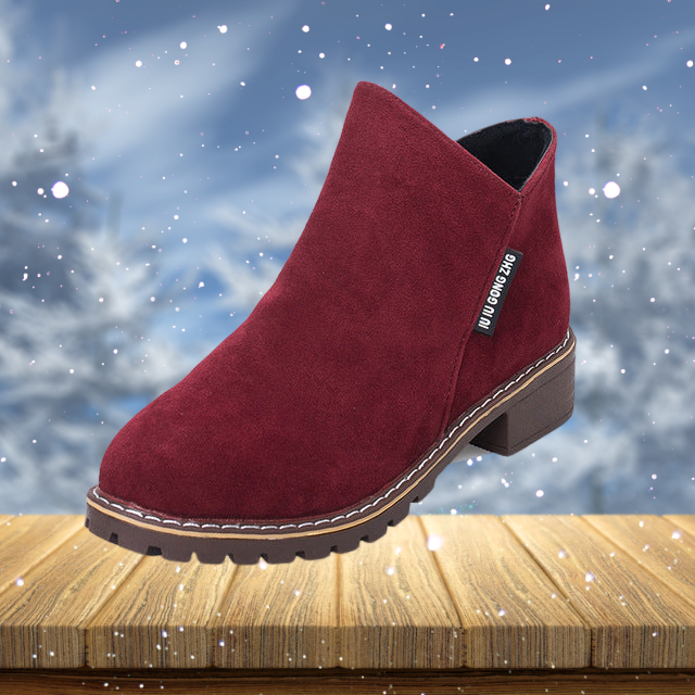 Enkellaarsjes - stijlvolle dameslaarzen van suède met ritssluiting - Bakkermode.nl