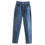Hoge taille rechte jeans - stijlvolle dames denim broek