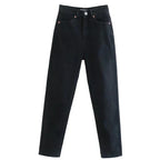 Hoge taille rechte jeans - stijlvolle dames denim broek