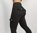 Zwarte cargo leggings - Bakkermode.nl