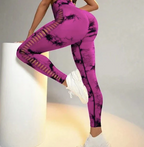 Fuchsia leggings met gescheurde details - Bakkermode.nl