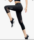 Sportieve zwarte legging met mesh inzetstukken - Bakkermode.nl