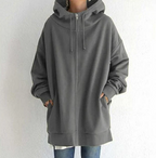Lange oversized hoodie dames - warme sweater voor herfst en winter - Bakkermode.nl