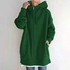 Lange oversized hoodie dames - warme sweater voor herfst en winter - Bakkermode.nl