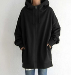 Lange oversized hoodie dames - warme sweater voor herfst en winter - Bakkermode.nl