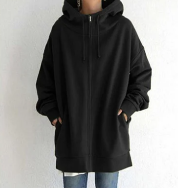 Lange oversized hoodie dames - warme sweater voor herfst en winter - Bakkermode.nl