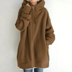 Lange oversized hoodie dames - warme sweater voor herfst en winter - Bakkermode.nl