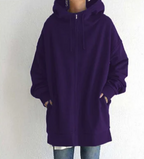 Lange oversized hoodie dames - warme sweater voor herfst en winter - Bakkermode.nl
