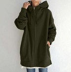 Lange oversized hoodie dames - warme sweater voor herfst en winter - Bakkermode.nl
