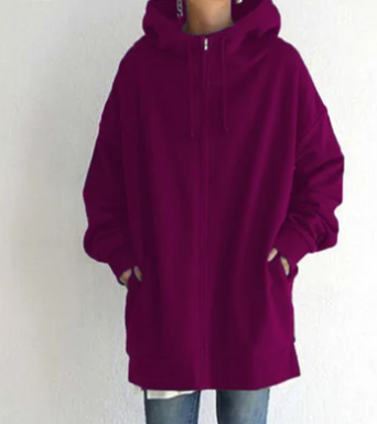 Lange oversized hoodie dames - warme sweater voor herfst en winter - Bakkermode.nl