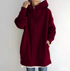 Lange oversized hoodie dames - warme sweater voor herfst en winter - Bakkermode.nl