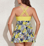 Gele zwemjurk met paisley print - Bakkermode.nl