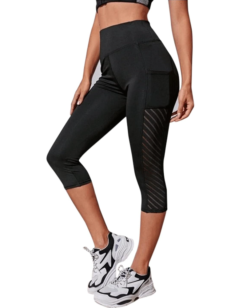 Capri sportleggings met mesh panelen - Bakkermode.nl