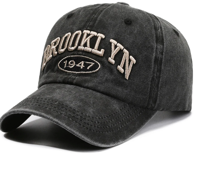 Retro Brooklyn geborduurde honkbalpet - Bakkermode.nl