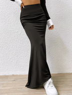 Zwarte maxi-rok met hoge taille - Bakkermode.nl