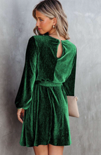 Fluwelen mini-jurk met lange mouwen - Bakkermode.nl