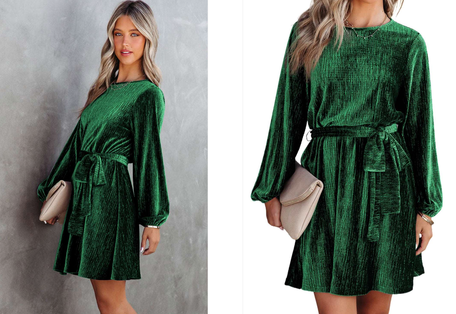 Fluwelen mini-jurk met lange mouwen - Bakkermode.nl