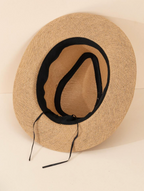 Stijlvolle strohoed met zwarte band - Bakkermode.nl