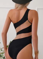 Doorschijnend asymmetrisch badpak - Bakkermode.nl