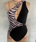 Asymmetrisch badpak met zebrapatroon - Bakkermode.nl