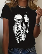 Grappige schedel selfie grafische zomershirts - Bakkermode.nl
