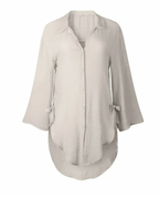 Linnen tuniek met knoopsluiting - Bakkermode.nl