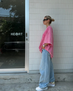 Oversized roze t-shirt - Bakkermode.nl