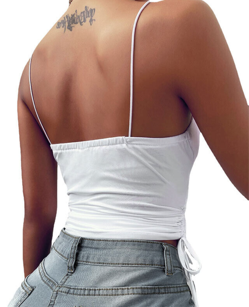 Witte Camisole Top met Ruches - Bakkermode.nl