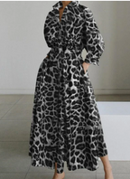 Lange luipaardprint jurk - Bakkermode.nl